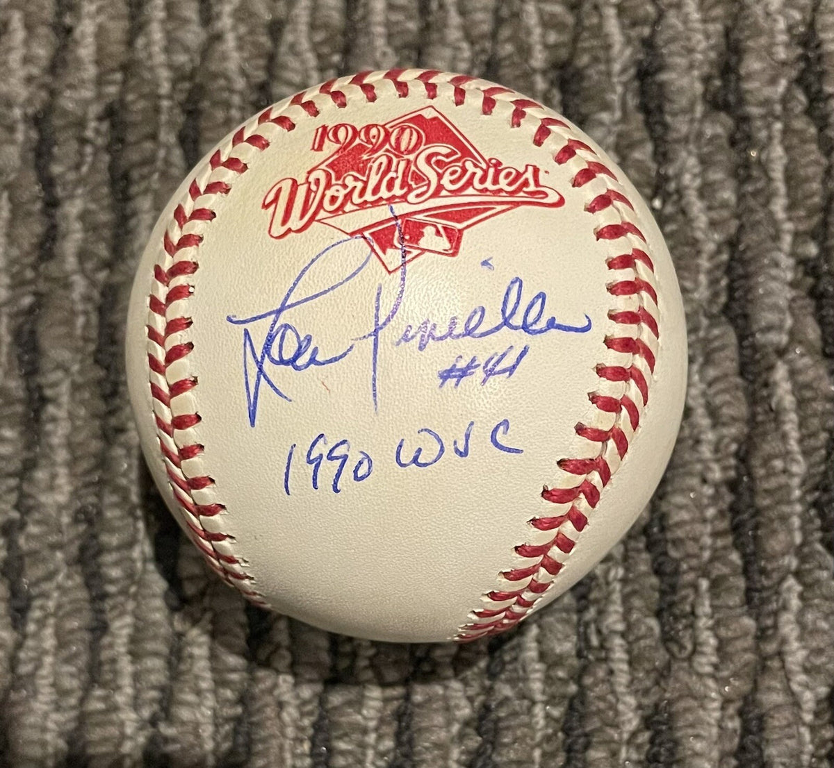 Lou Piniella Cincinnati Reds Signed 1990 Costa Rica World Series Baseball PSA