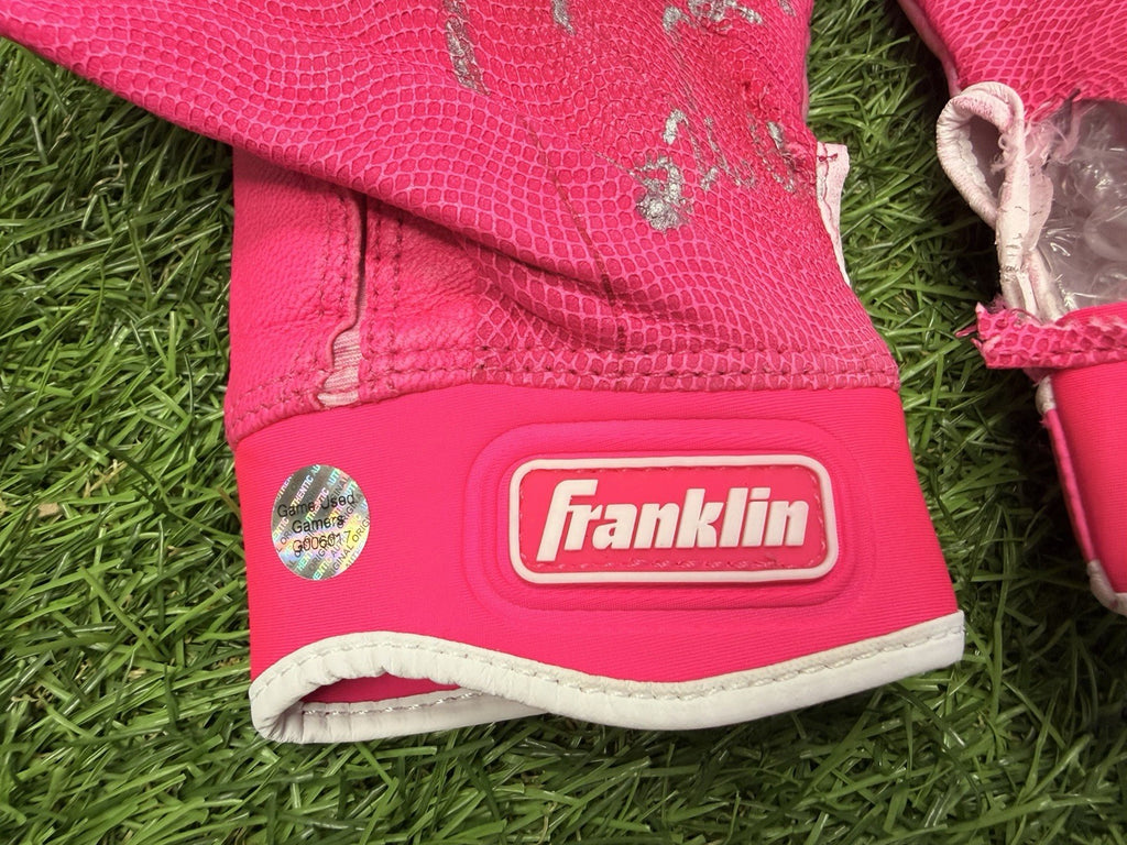 Jose Ramirez Guardians Game Used Custom Batting Gloves Pink Signed GUG LOA 2026