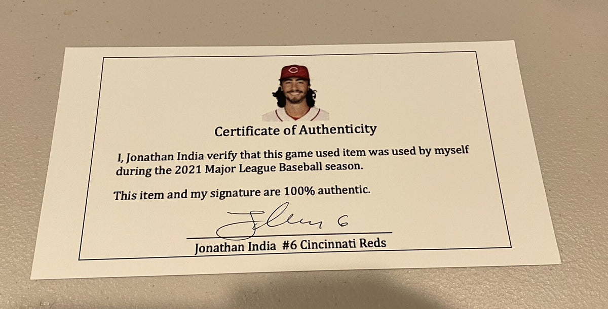 Jonathan India Cincinnati Reds Game Used Cleats “2021 NL ROY” LOA Signed