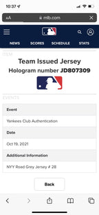 Corey Kluber New York Yankees Player Issued Jersey MLB Authenticated 2021