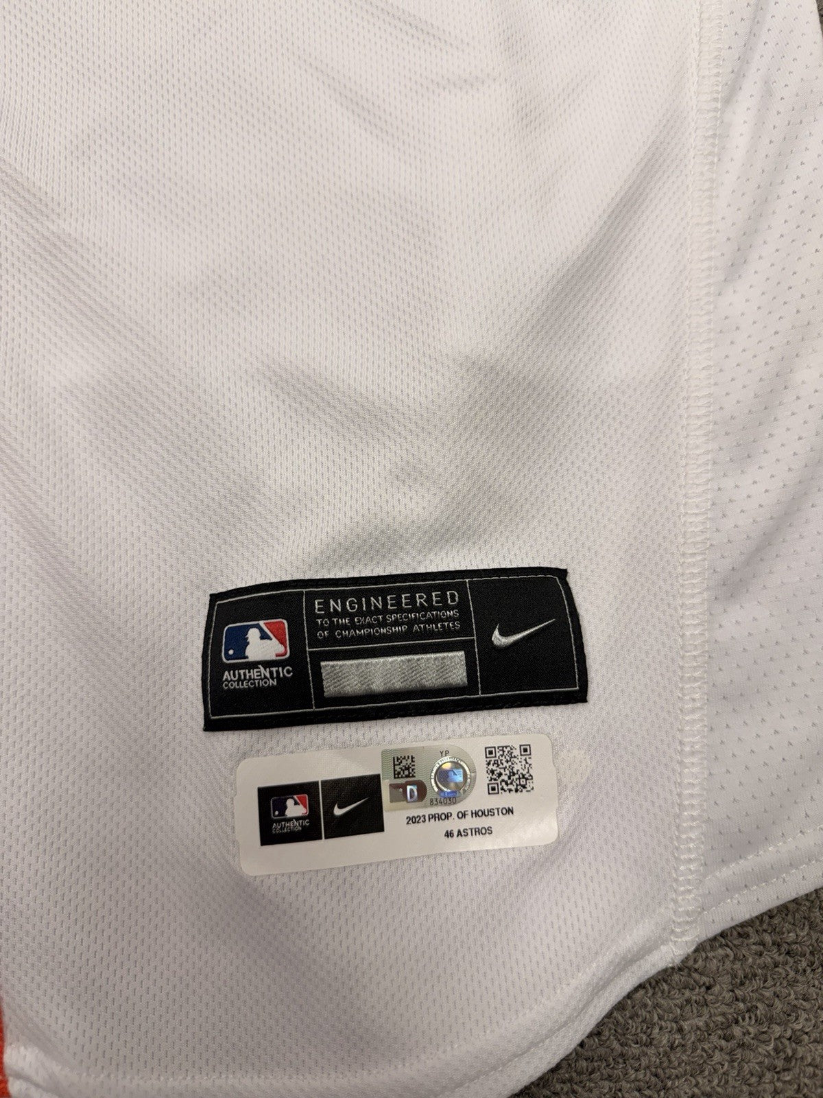 Jose Abreu Houston Astros Game Used Worn Jersey 2023 MLB Auth LOA