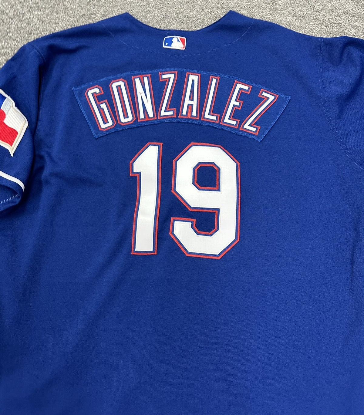 Juan Gonzalez Team Issued Texas Rangers Jersey Blue Alternate 2003 MEI Gray LOA