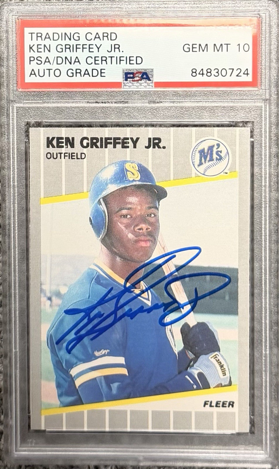Ken Griffey Jr. 1989 Fleer #548 Rookie “3 Bullet Holes Error” PSA/DNA 10 Auto