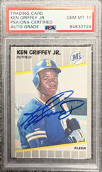 Ken Griffey Jr. 1989 Fleer #548 Rookie “3 Bullet Holes Error” PSA/DNA 10 Auto