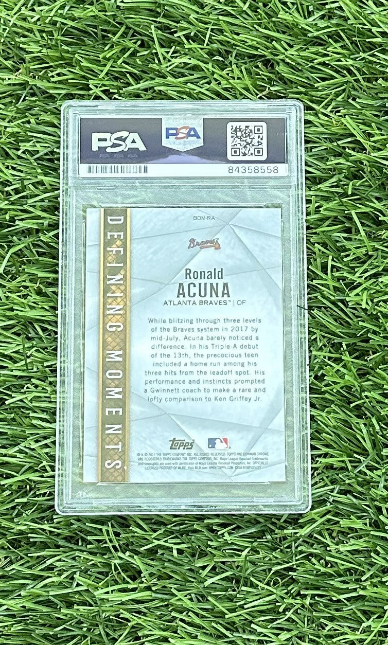 Ronald Acuna Jr. 2017 Bowman BDM-RA Signed Card PSA 10 Auto