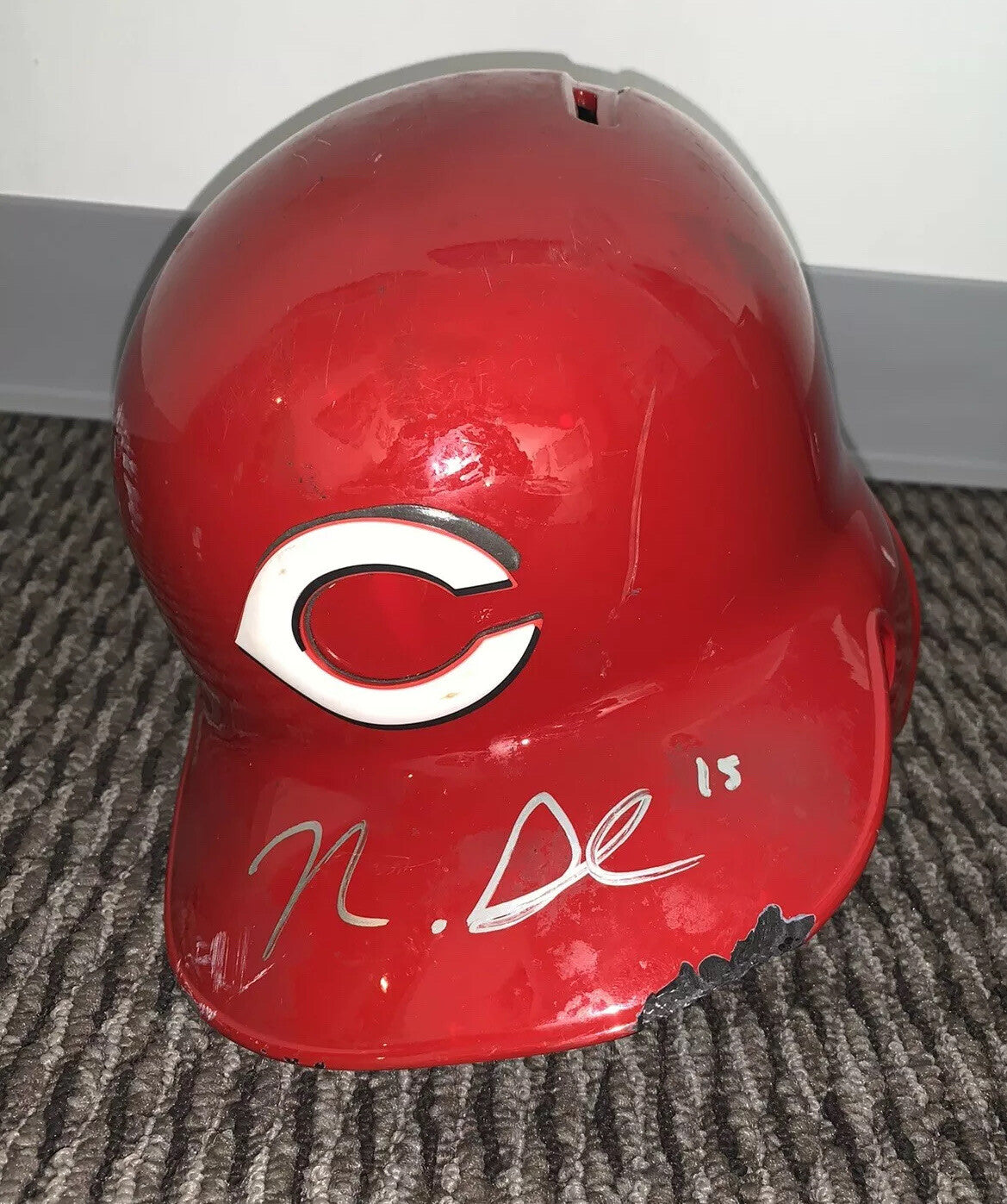 Nick Senzel Cincinnati Reds Game Used Helmet 1st Career HR!  MLB Auth, Signed