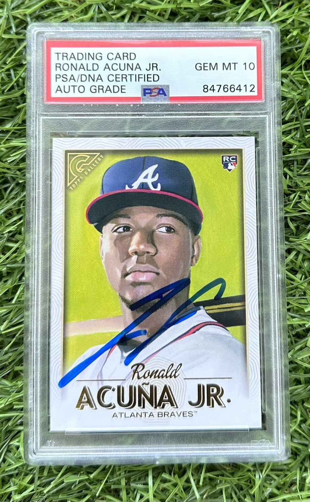 2018 Topps Gallery #140 Ronald Acuna Jr. RC On Card PSA/DNA 10 Auto