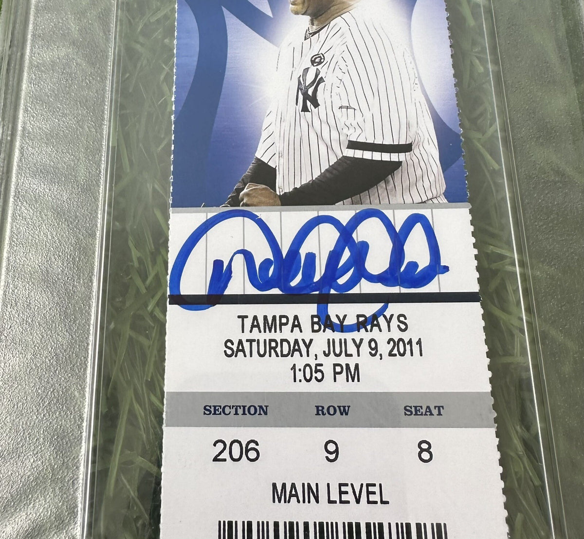 Derek Jeter New York Yankees Signed Ticket Stub Career Hit 3000 PSA Auth Auto
