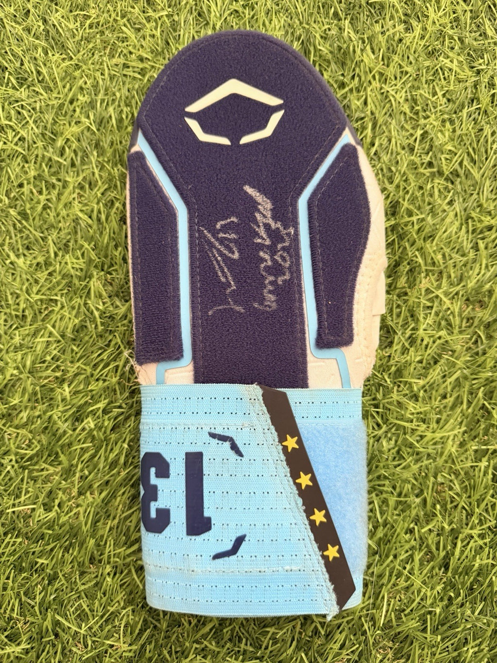 Junior Caminero Game-Used & Signed Inscribed Sliding Mit – 2025 GUG LOA