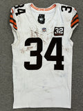 Jerome Ford Cleveland Browns Game Used Worn Jersey Brown Patch LOA