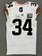 Jerome Ford Cleveland Browns Game Used Worn Jersey Brown Patch LOA