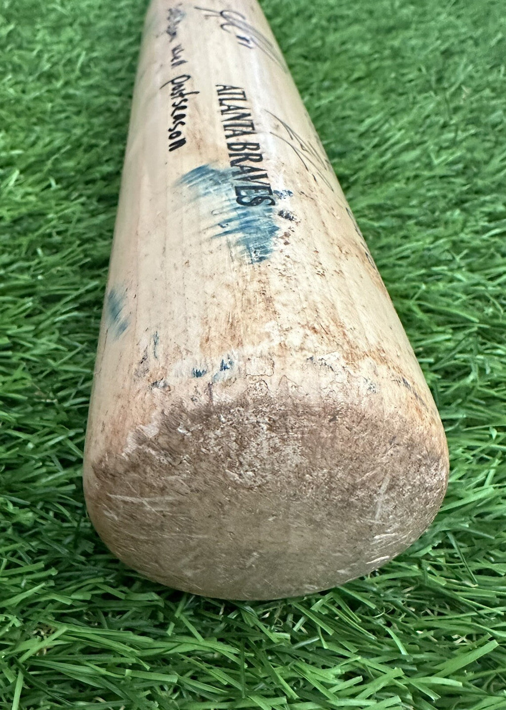 Ozzie Albies Atlanta Braves Game Used Acuna Bat 2023 Double Uncracked Signed